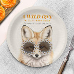 Wild One Daisy Fox Baby Shower Pappteller<br><div class="desc">Wild eine Rock'n'Roll inspiriert Woodland Babydusche Thema mit Babyfox mit daisy Sonnenbrille.</div>