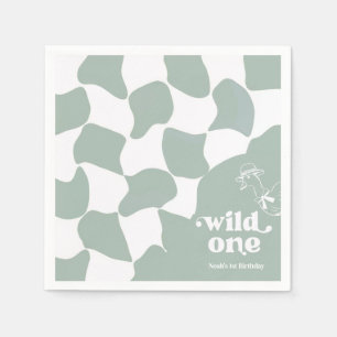 Wild One Dapper Duck 1. Geburtstag Salbeigrün Serviette