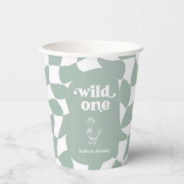 Wild One Dapper Duck 1st Birthday Sage Green Pappbecher