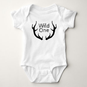 Wild One Deer Antlers 1. Geburtstag Baby Strampler
