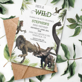 Wild One Dinosaur Tyrannosaurus Raptor Geburtstag Einladung