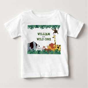 Wild One Dschungelsafari Personalisiert Baby T-shirt