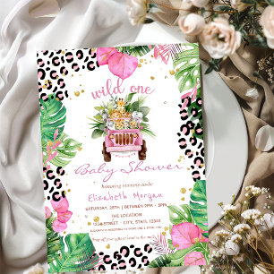 Wild One Dschungeltiere verlassen Baby Shower Einladung
