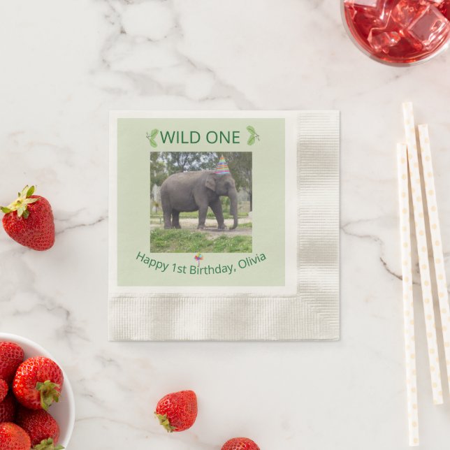 Wild One Elephant Birthday Table Accent  Serviette (Beispiel)