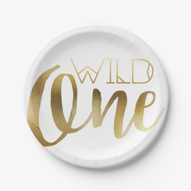 Wild One | Erste Geburtstagspartei Pappteller (Vorderseite)