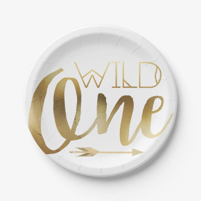 Wild One | Erste Geburtstagspartei Pappteller (Vorderseite)
