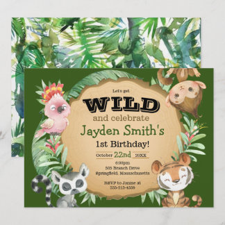 Wild One Exotic Animal Invitation Anniversaire