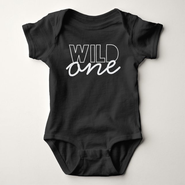 Wild One First Birthday Bodysuit in Navy Baby Strampler (Vorderseite)