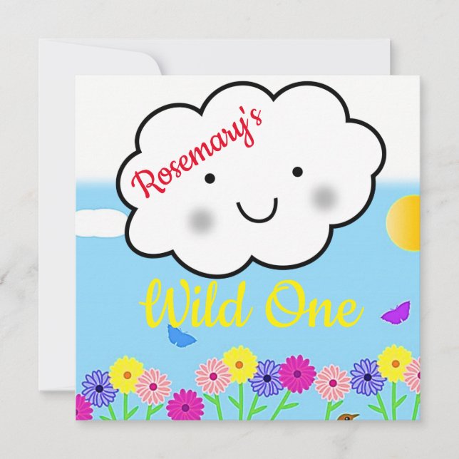 Wild One First Birthday Card Einladung (Vorderseite)