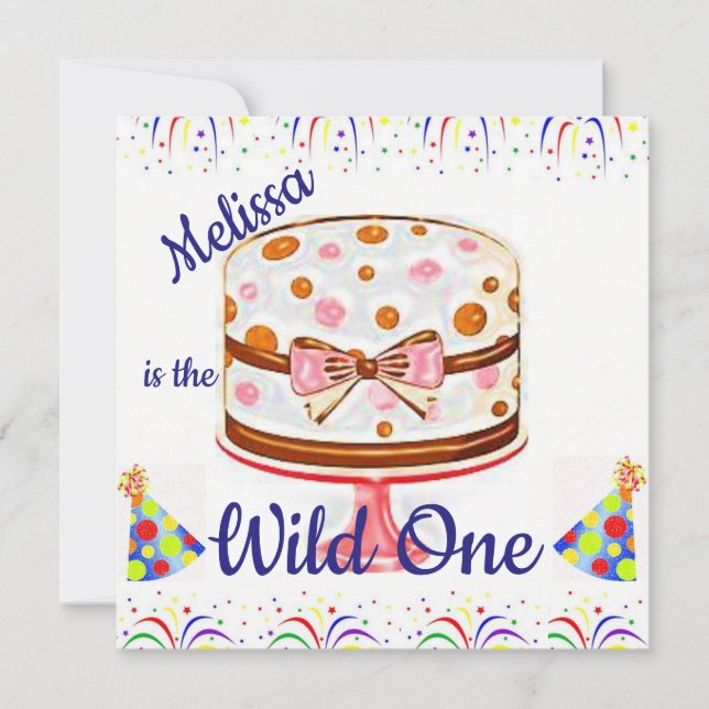 Wild One First Birthday Card Einladung (Vorderseite)