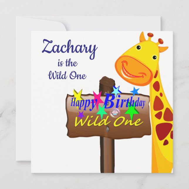 Wild One First Birthday Card Einladung (Vorderseite)