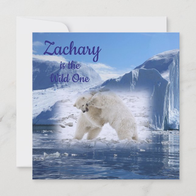 Wild One First Birthday Card Einladung (Vorderseite)