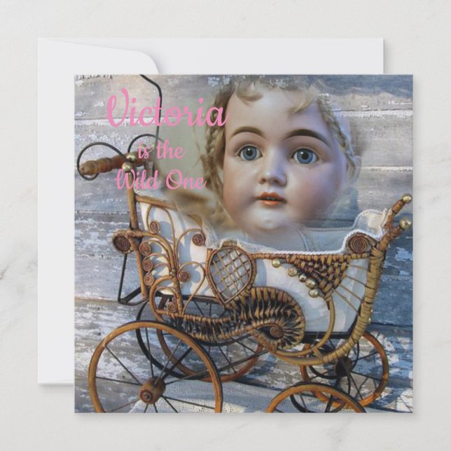 Wild One First Birthday Card Einladung Victoria (Vorderseite)