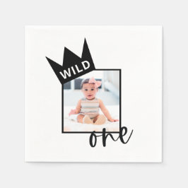 Wild One First Birthday Custom Foto Napkins Serviette
