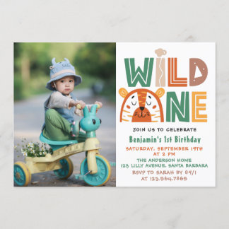 Wild One First Birthday Foto Einladung