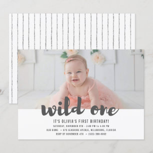 Wild One First Birthday Foto Party Einladung