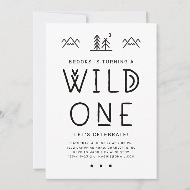Wild One First Birthday Invitation (Devant)