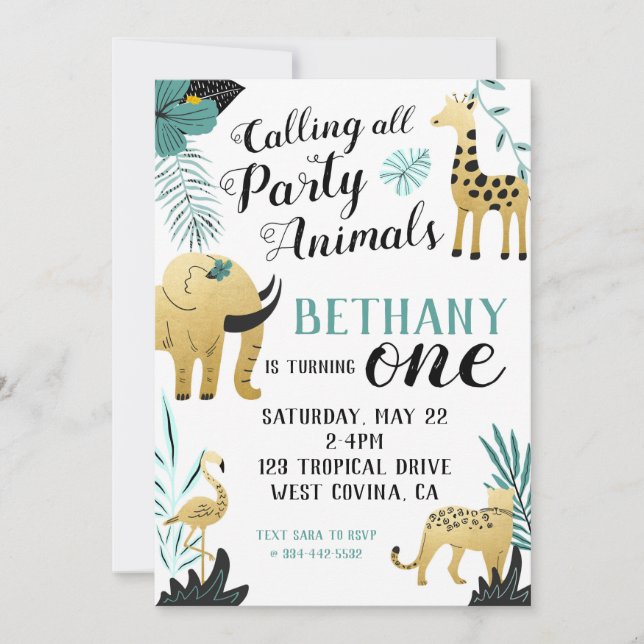Wild One First Birthday Invitation (Devant)