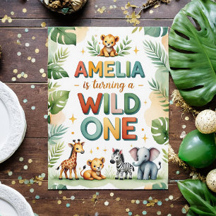 Wild One First Birthday Invitation Card Amelia