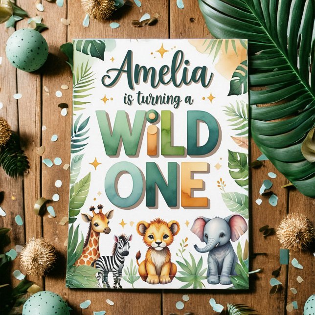 Wild One First Birthday Invitation Card | Amelia Einladung (Von Creator hochgeladen)