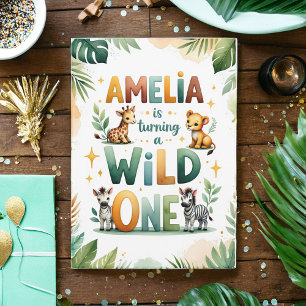 Wild One First Birthday Invitation Card Amelia Einladung