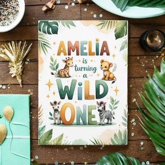 Wild One First Birthday Invitation Card | Amelia Einladung