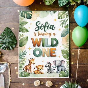 Wild One First Birthday Invitation Card   Sofia Einladung