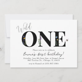 Wild One Fleur sauvage Invitation pour le premier 