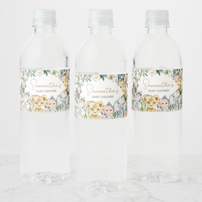Wild One Floral Safari Baby Shower  (Flaschen)