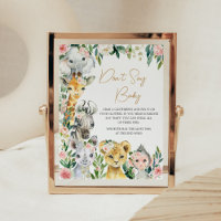 Wild One floral Safari Baby Shower Say Baby nicht