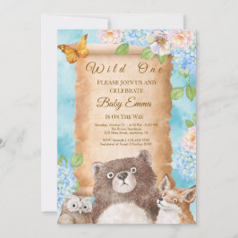 Wild One Forest Baby Shower Watercolor Art Einladung