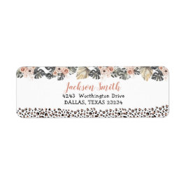 Wild One Girl Leopard Print Birthday Address Label