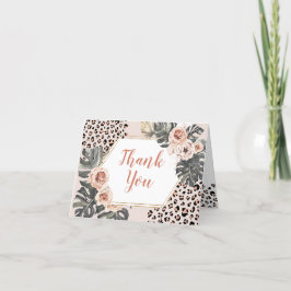 Wild One Girl Leopard Print Danke geklappte Karte