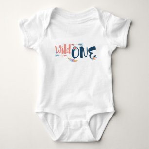 Wild One Girl's Bodysuit Baby Strampler