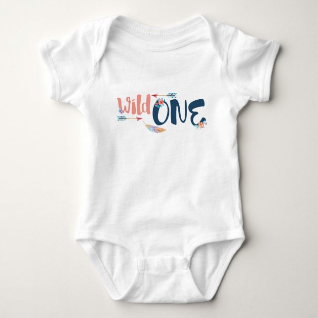 Wild One Girl's Bodysuit Baby Strampler (Vorderseite)