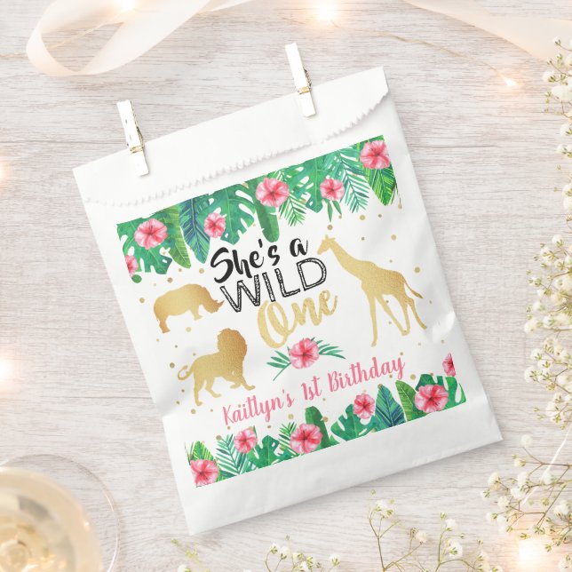Wild One Girls Erste Geburtstagsparty Geschenktütchen (Ausgeschnitten)