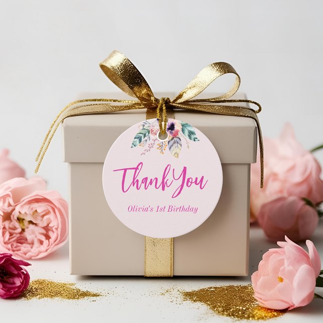 Wild One Girl's First Birthday Danke Geschenkanhänger (Von Creator hochgeladen)