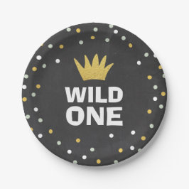 Wild One Gold Black First Geburtstag Paper Teller