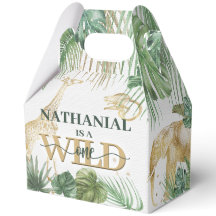 🌿🦁 Wild One Gold Grüne Geburtstagsgeschenkboxen