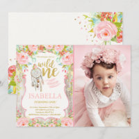 Wild One Invitation Girl Boho Dreamcatcher Party