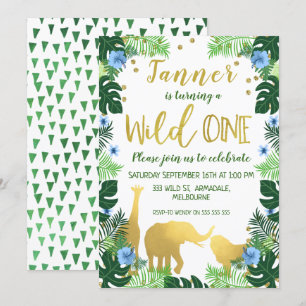 Wild One Jungle 1er Invitation anniversaire