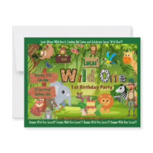 Wild One Jungle 1er Invitation anniversaire