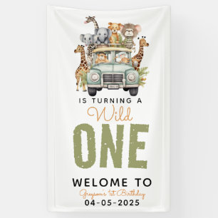 Wild One Jungle Adventure 1. Geburtstag Banner
