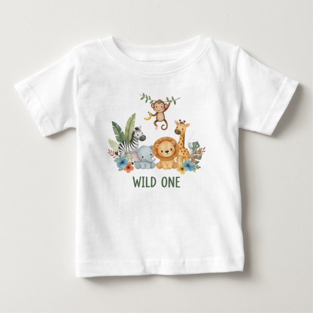 Wild One - Jungle Animals Baby T-shirt (Vorderseite)