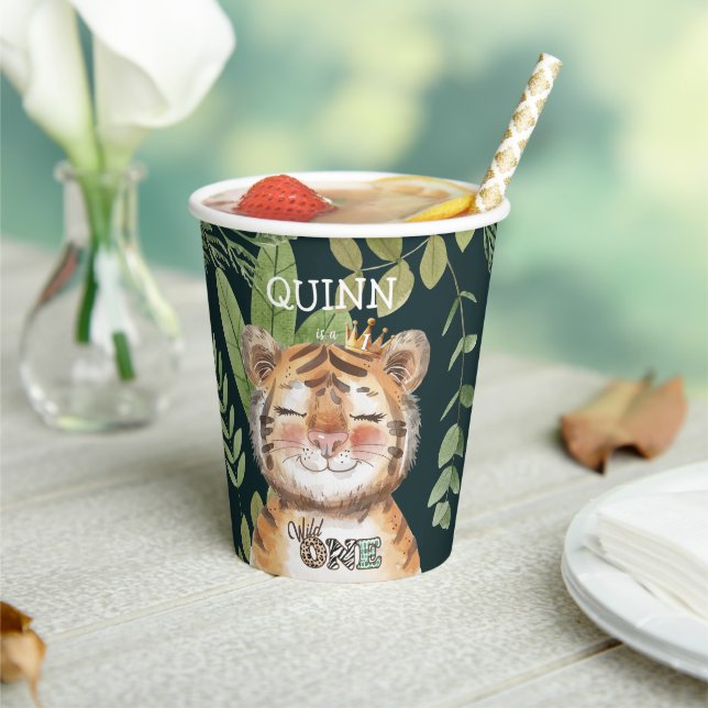 Wild One Jungle Animals Safari 1. Geburtstag Pappbecher (In Situ)