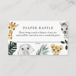 Wild-One-Jungle-Baby-Duschdusche-Windeln Raffle Begleitkarte