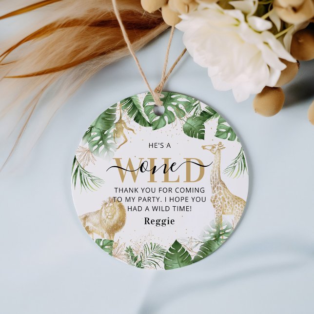 Wild One Jungle Geburtstag Danke Geschenkanhänger (Von Creator hochgeladen)
