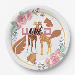 Wild One Jungle Greenery & Gold Geburtstagsparty P Pappteller