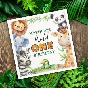 Wild One Jungle Safari 1. Geburtstag Serviette