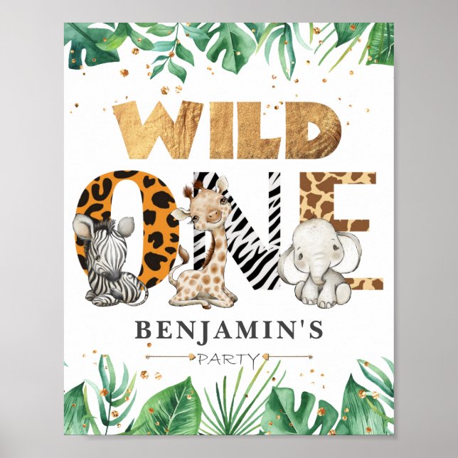 Wild One Jungle Safari 1er Anniversaire Poster (Devant)